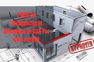 provide architectural drawing, review pe stamp for city permit approval in USA