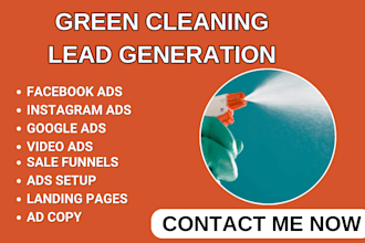 green cleaning lead green cleaning facebook ads instagram ads google ads funnel