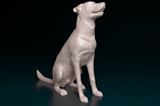 sculpt 3d model, 3d character, 3d animal model, dog model  for 3d printing