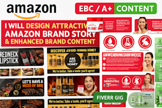 design attractive amazon brand story and enhanced brand ebc, a plus content
