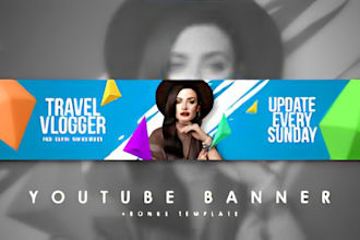 design social media youtube channel logo banner design zoom virtual background