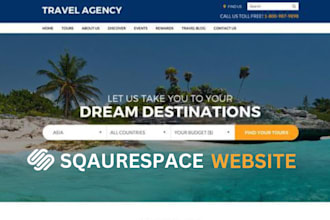 design squarespace travel agency website booking website vacation tour website