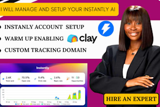 setup and manage instantly ai for cold outreach and warmup clay com apollo io