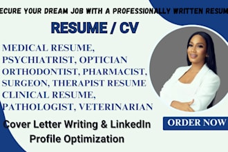 write a nursing, orthodontist, surgeon, dentist, pathologist, pharmacist resume