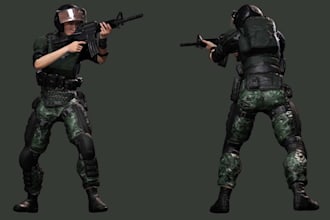 full control rig 3d game character, pbr texture, clean uv map, 3d animation