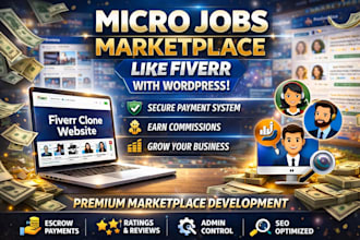 create micro jobs marketplace website like fiverr using wordpress
