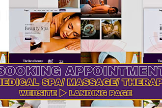 design wordpress massage website, theraphy, medical spa landing page website
