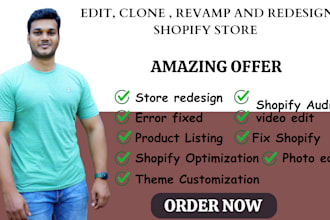 edit your shopify store clone resolve errors fix bugs recamp store list product
