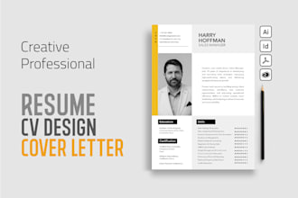 design modern professional resume, cv and cover letter