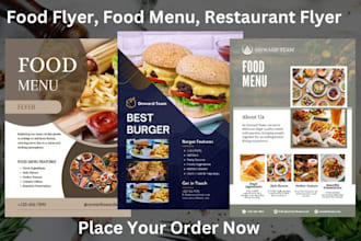design attractive restaurant menu, food menu, digital menu, and food flyer