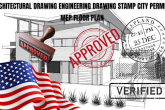 architectural drawing engineering drawing stamp city permits mep floor plan