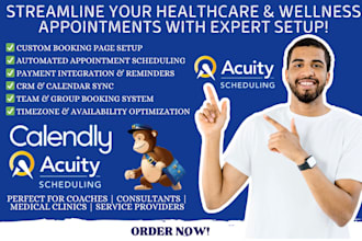 set up healthcare acuity scheduling calendly booking mailchimp workflow