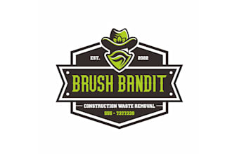 design sustainability brush bandit and cleaning logo