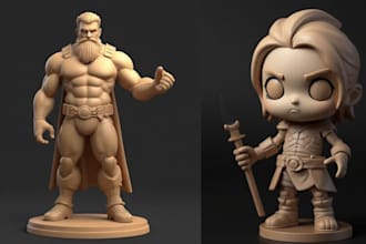 create 3d toy, 3d model, mini figure, action figure, 3d character for 3d print