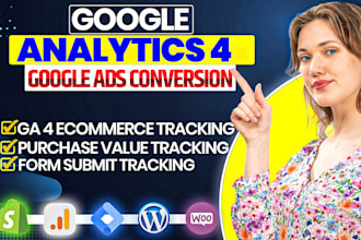 google analytics 4 setup, ads conversion tracking, ga4 ecommerce by tag manager