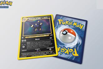 create your own custom tcg pokemon card illustration, pokemon trainer, fakemon