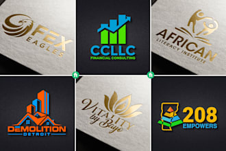 make minimalist initial luxury brand logo design