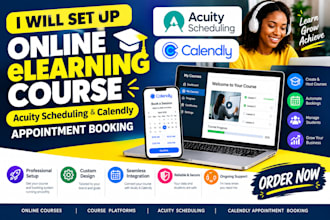 set up online elearning course acuity scheduling calendly appointment booking