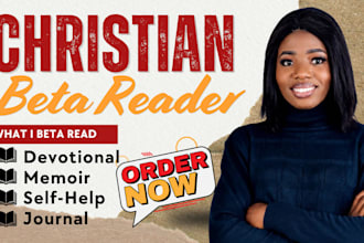 beta read christian book, daily devotional, memoir, self help, journal