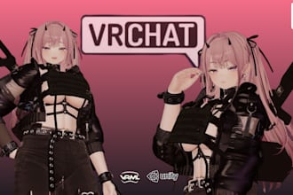 create custom vrchat avatar, vrc character, rig 3d vtuber model, anime model