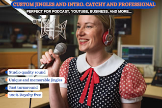 in 24hr, create original podcast intro outro and jingles that suites your taste