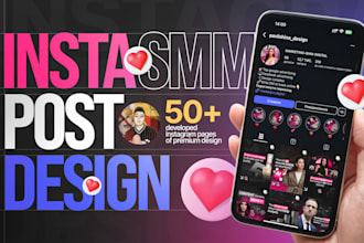 create a premium instagram profile design with posts