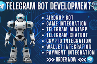 build telegram bot tg miniapp crypto payment airdrop bot wallet intgeration dapp