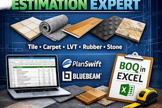do floor finish, wall tile material and quantity take off