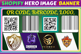 hero image, banner design, logo design, qr code