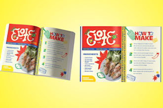 format design write recipe cookbook layout journal workbook for print and ebook