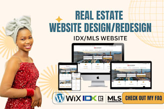 build a real estate investor, realtor website agent idx mls with wordpress wix