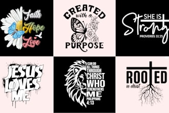create custom typography bible verse christian t shirt
