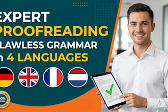 proofread your german, english, french and dutch texts for perfect grammar