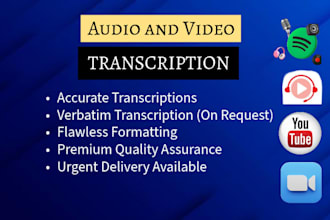 transcribe english audio and do video transcription