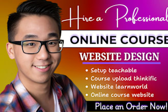 upload and set up your teachable, thinkific, or learnworlds online course