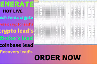 generate live forex crypto leads, depositor leads, binance leads,hot forex lead