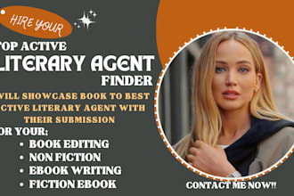 find literary agent for fiction book, movie script, children book, screenplay
