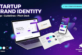 design modern startup brand identity kit with logo and brand guidelines
