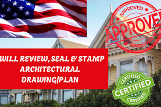 do pe stamp review and seal architectural drawings in USA for city permit
