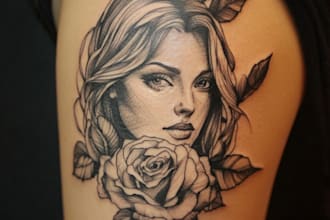 draw custom tattoo design, tattoo sleeve