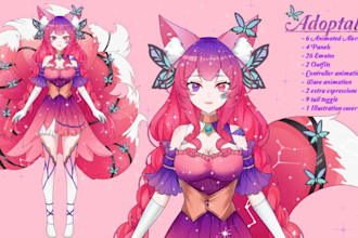 design and rig live2d model live 2d vtuber model table top vtuber model 2d anime