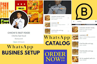 design product catalogue for whatsapp business profile catalog set up