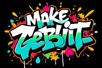 do custom hand drawn graffiti logo and illustration designs