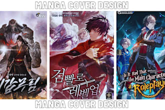 draw anime manga comic book cover for webtoon, light novel, ebook cover design