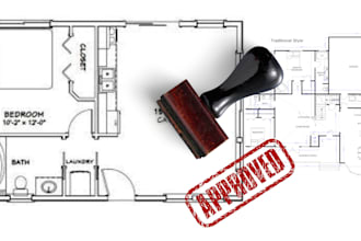 do architectural floor plan autocad mep city permit blueprint review stamp pe