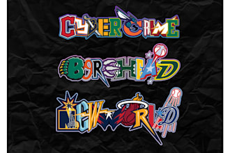 make a custom nba word logo, mlb, NFL, nba tshirt streetwear
