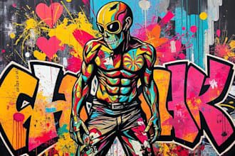 create graffiti street art pop art of any picture