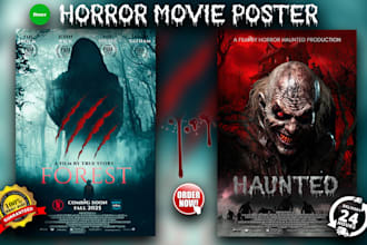 create a professional horror movie poster design