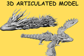 sculpt 3d articulated model 3d bjd 3d toy doll flexi model for 3d printing