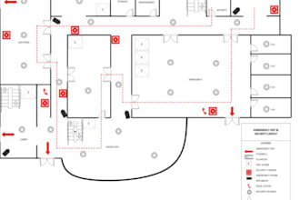 design 3d fire emergency evacuation plan, map or diagram